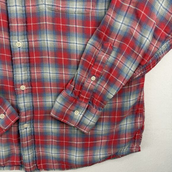 FAHERTY DOUBLE CLOTH Flannel Men Sz XL SHIRT RHP-RED HILL PLAID Chambray Buttons - Picture 5 of 10